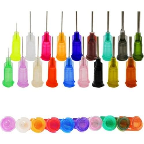 Hot 10~40pcs Stainless Steel Dispensing Needle 17G/18G/19G Glue Dispenser Syringe Adapter Connector Transparent/Pink/Milky White