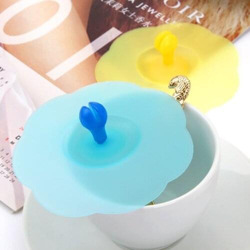 Cute Reusable Cup Lid Silicone Anti-dust Bowl Cover Thermal Insulation Cup Seals Glass Mugs Cover Drinkware Parts