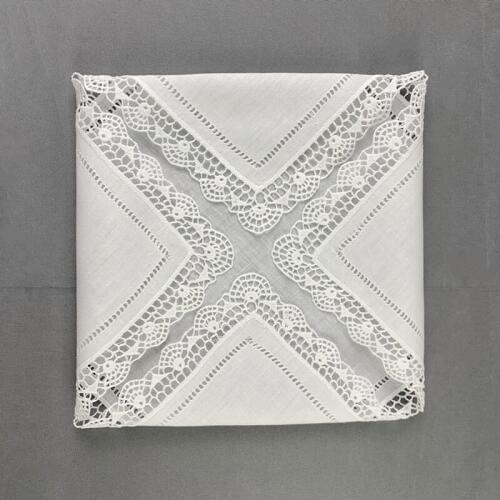 Fashion Vintage Shell Lace 12PCS/Lot Womens Handkerchiefs 12x12"Wedding Hankies Embroidered Lace edge for special occasion