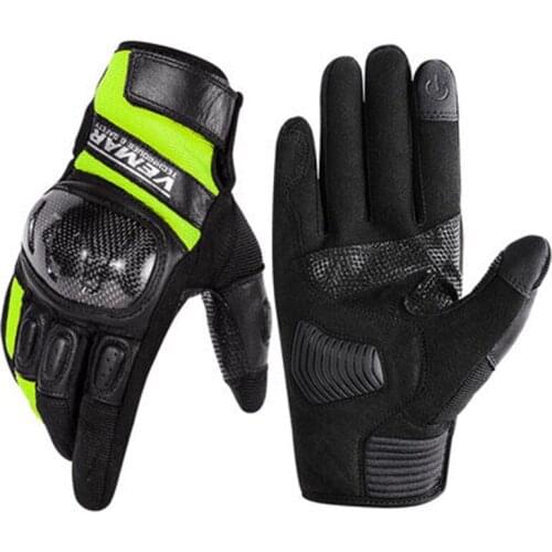 Men Motorcycle Gloves Touch Screen Gloves Motocross Breathable Motorbike Guantes Green Moto Riding Racing Gloves Summer Winter