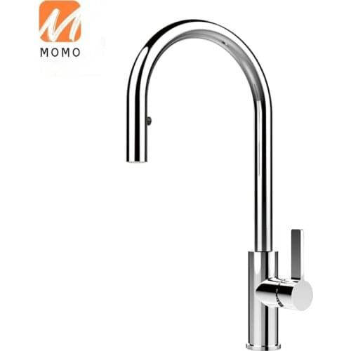 New product brass body goose neck kitchen faucet, deck mounted kitchen sink water tap, brushed gold kitchen faucet mixer