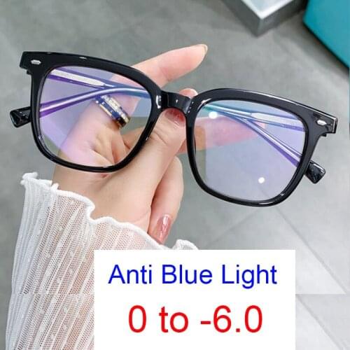 Optical Computer Glasses Anti Blue Light Fashion Square Reading Glasses Women Men Anti Radiation Eyeglasses Frame 0 to +1.5 +6.0