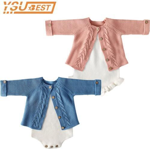 Autumn Baby knitted Romper Set Baby Girls Clothes Infant Newborn Baby Girl Cardigan Boys Sweater Cotton Baby Jumpsuit For Girls