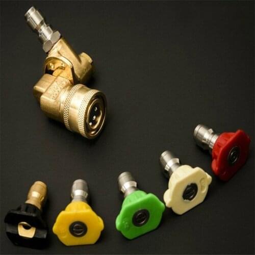4500PSI Pivoting Coupler Wand Quick Connect + 5 Nozzle Tips High Pressure Washer Power Spray Kit