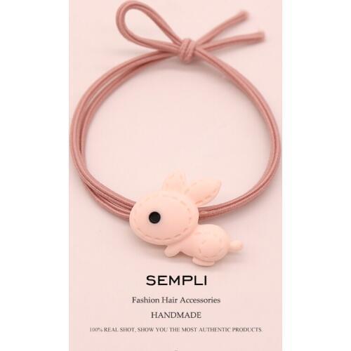 Sempli Nylon High Elasticity Elastic Hair Bands For Girls Cut Rabbit Children Hair Rubber Easter Gift Hair Accessories Scrunch