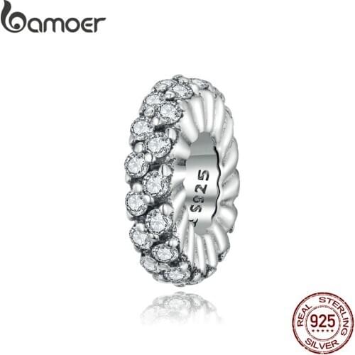 Bamoer sterling Silver 925 Jewelry Shining Winter Charms for Original Snake Bracelet Women Jewelry Silver Beads Making SCC1648