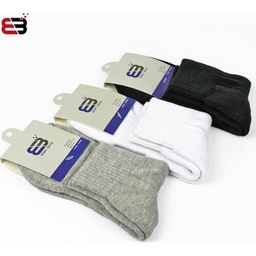 10Pairs/Lot Pure Cotton Sports Socks Thickening Durable Towel Bottom 4 Seasons Deodorization Socks Hign-knee Men Women L2022LQC