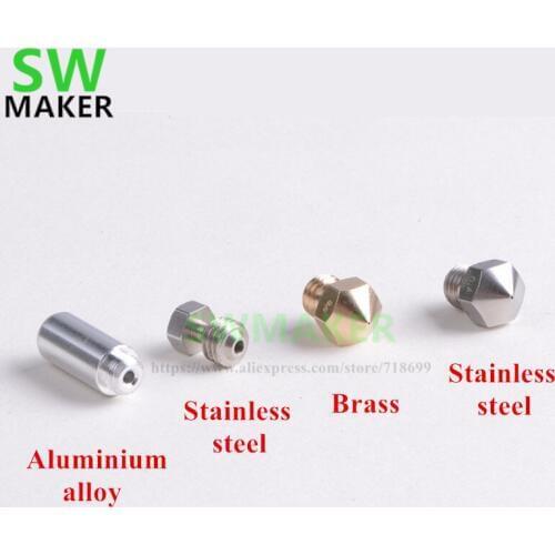 1.75mm thermal barrier tube 0.4mm Titanium alloy / brass nozzle MK10 All Metal Hotend Kit for Flashforge/CTC/Wanhao 3D printer