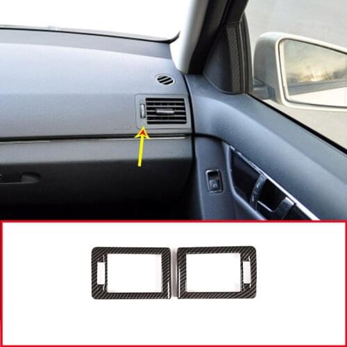 Carbon Fiber Style ABS For Mercedes benz C Class W204 2007-2010 Car Dashboard Air Conditioning Vent Frame Trim Accessories 2pcs