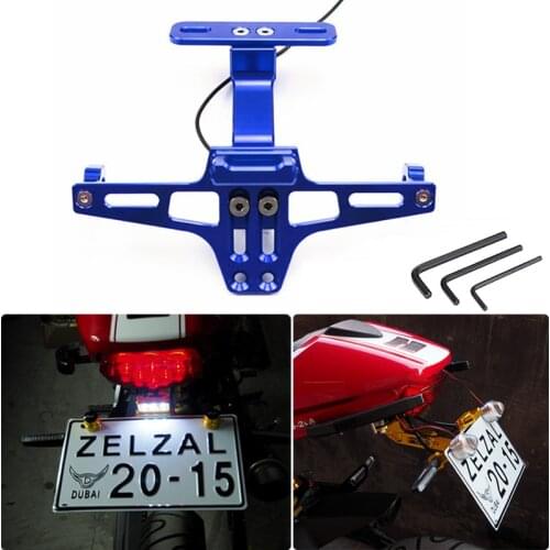 Universal CNC Aluminum Angle Motorcycle Rear License Plate Mount Holder Frame for Honda YAMAHA MT07 MT09 MT10 R1 R3 TMAX530