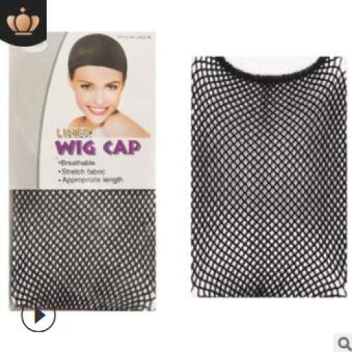 Foreign Trade Black Mesh Cap Two Head Open High Resilience Nylon Hair Net Synthetic Wigs Cap Products HA133
