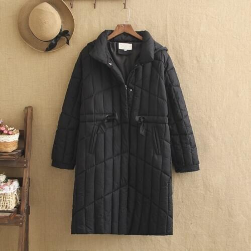 2019 New Large Size Cotton Coat Female Fat MM Winter Wear Long Loose Loose Skinny Cotton Jacket To Keep Warm And Not Bloated