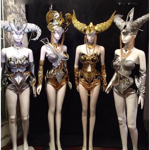 Women Future technology space warriors Armor 12 Constellations costume Model Catwalk Nighclub party stage dance show clothing
