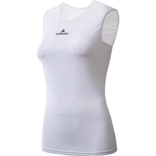 Miloto Pure White Bicycle Vest for Woman Cycling Vest Sleeveless Road Track Anti-Pilling Anti-Shrink Breathable Quick Dry