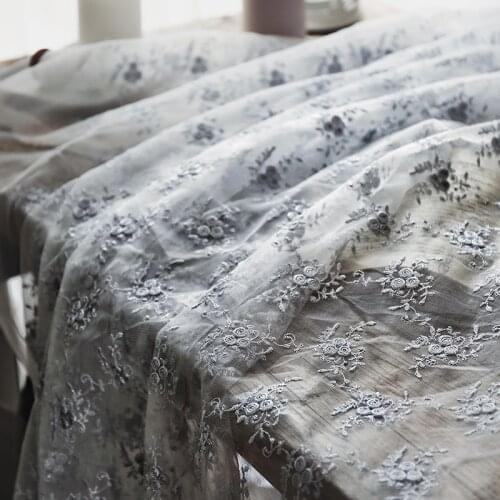 0.5M Gold silk small broken flower water soluble fabric hollowed-up embroidery transparent net yarn dress window gauze fabric