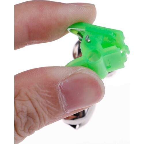 10PCS/Pack Alert Ring Box Accessory tool Glow In The Dark Fishing Tackle Fluorescent Fishing Rod Pole Tip Clip Twin Bell Alarm