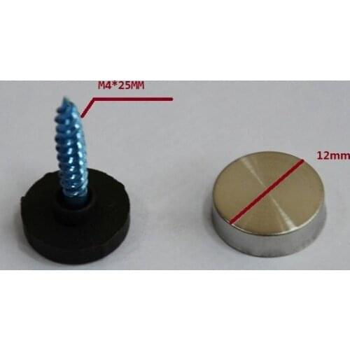 100Pcs/Lot 12mm Diameter Stainless Steel Cap Cover Decorative Mirror Screws Display Mirror