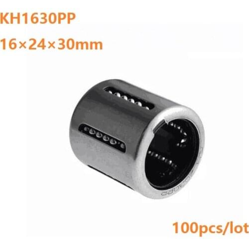 100pcs/lot KH1630PP Ball Linear Motion Bearing mini Linear Ball Bearings Pressing Linear Bushing CNC Router 16*24*30mm