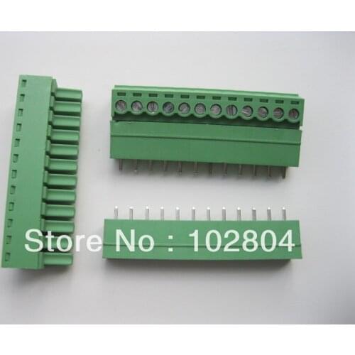 30 Pcs Per Lot Screw Terminal Block Connector 3.5mm 12 way/pin Green Pluggable Type HIGH Quality HOT Sale