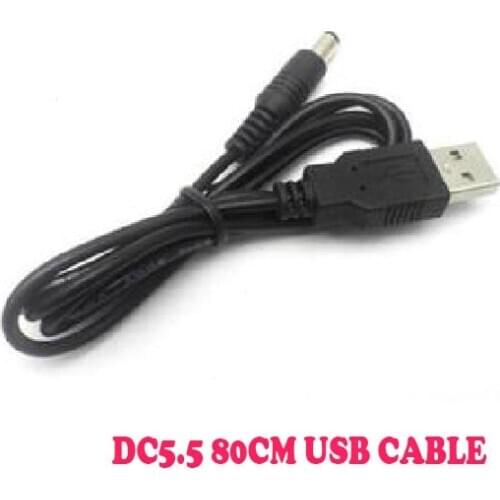 80cm USB Power Charging Cable 5.5mm*2.1mm USB TO DC 5.5*2.1mm Power Cable jack 100pcs/lot
