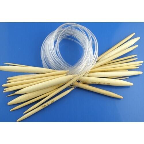 40/50/80cm Long Bamboo Knitting Needles Carbonized Circular Transparent Tube Crochet Hooks For Knitting Sweater Sewing Tools