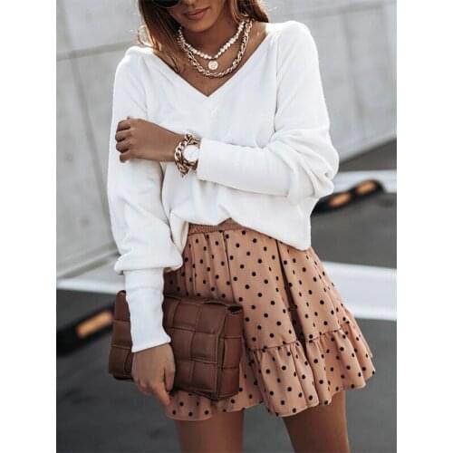 Women Solid Color Blouse Autumn Adults Backless Long Sleeve V-neck Ruched Pullover Blouse Office OL Work Shirt Spring Shirts