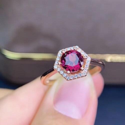 Big sale 2020 Newest style red garnet gemstone ring for women jewelry good cut real 925 silver natural gem birthday gift