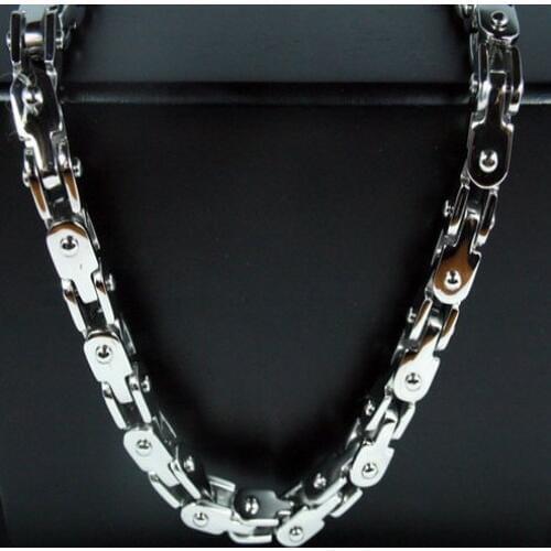 GNAYY Customized Size 7-32" Fashion 316L Stainless Steel 3.6/5MM Bicycle Chain Men Necklace and Bracelet Motorcycle chain Design