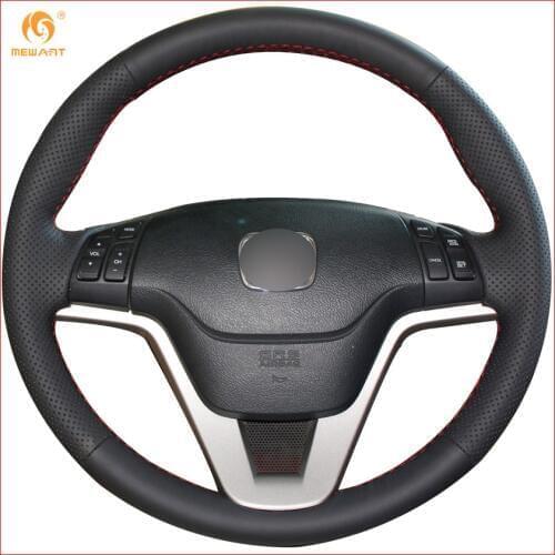 MEWANT for Honda CRV CR-V 2007 2008 2009 2010 2011 Black Artificial Leather Car Steering Wheel Cover Interior Accessories Parts