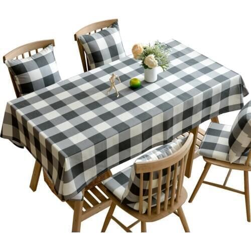 Plaid Black And White Square Grid Tablecloth Ins Tablecloth Outside Picnic Table Cover Cotton Linen Tea Table Tablecloth