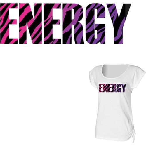 COSBILL New Design Iron On Letter Transfer For Clothing ENERGY Heat Transfer Washable T-shirt Accessory Decoration Patch Y-122