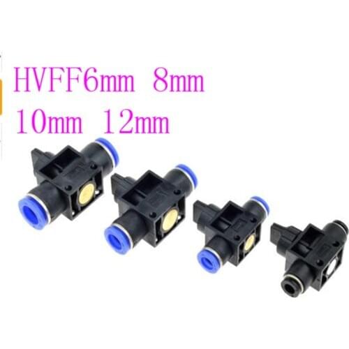 Cheap Hand Valve Fitting HVFF 6mm 8mm 10mm 12mm OD Hose Pipe Tube Push Into Connect T-joint 2-Way Flow Limiting Speed Control