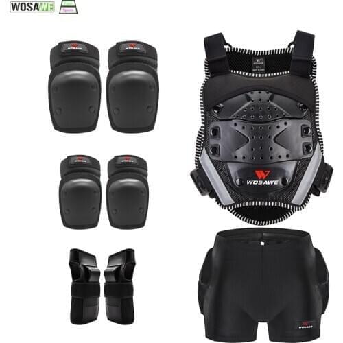 WOSAWE Children Motorcycle Body Armor 4-16 Years Old Kid Guard Sports Jacket Bicycle Snowboard Hockey Back Chest Protection