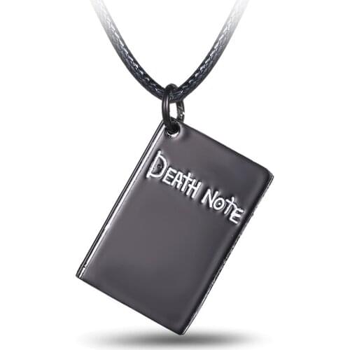 Anime Death Note Necklace Black Book Logo Pendant Metal Necklaces Women Men Gift Accessory Kolye Colar Choker Rape Chain Jewelry