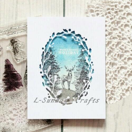 L-Sunday Crafts Die Cuts Oval Vine Frame Metal Cutting Dies Stencils Scrapbooking Embossing Paper Cardmaking Crafts Decor