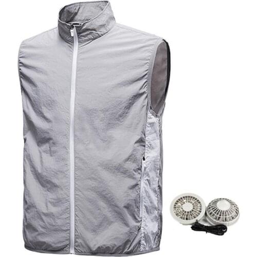 Summer USB Fan Cooling Vest Men Women Air Conditioning Cool Coat Outdoor Work Cycling Hiking Fishing Quick Cooling Vest Jacket