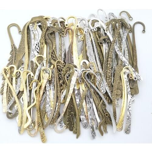Hot sale metal Bookmark mixed charm pendant antique bronze bracelet necklace handmade jewelry making wholesale DIY accessories