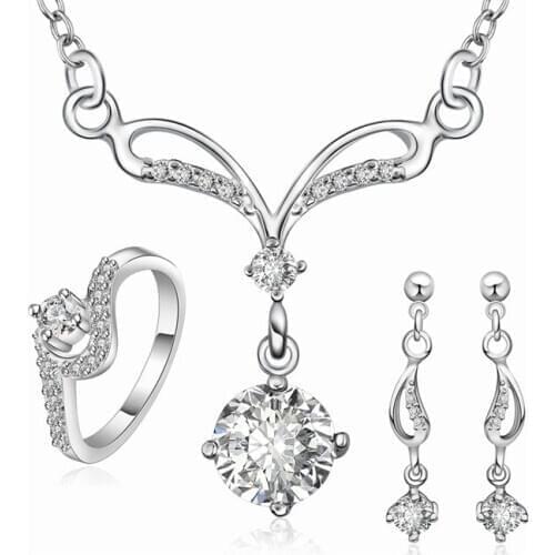 LKNSPCS717-C 925 sterling silver jewelry set, fashion jewelry set Earring 515 Necklace 527 Ring 375-8 /djwambda dvoammva