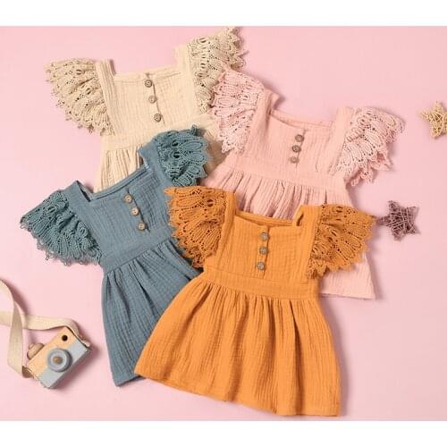 Fashion Soild Color Baby Girl Dress Baby Girl Summer Clothes Cotton Sleeveless Girls Dress Newborn Clothing 3-24 Months