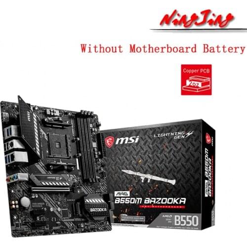 MSI MAG B550M BAZOOKA Micro-ATX AMD B550 B550M DDR4 4400(OC) MHz M.2 SATA3 USB3.2 128G best support R9 CPU Socket AM4
