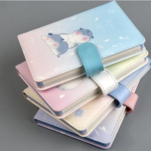Cartoons Notebooks Diaries With Lock Kawaii Animal The Books Office for School 2021 Cute Squared Notebook High Quality Fashion