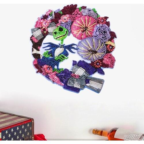 DIY 5D Diamond Painting Wreath Kit Full Drill Diamond Embroidery Kits Crystal Rhinestone Mosaic Painting Home Wall Door Decor