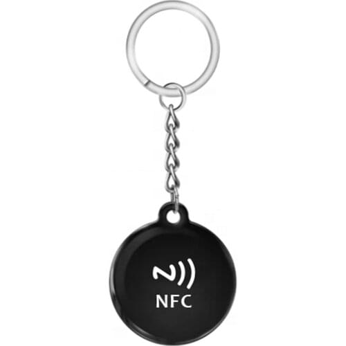 13.56MHZ Sticker Diameter 30mm 144 Bytes NFC Ntag213 Epoxy Labels Social Share OneHop Tag With Metal Ring