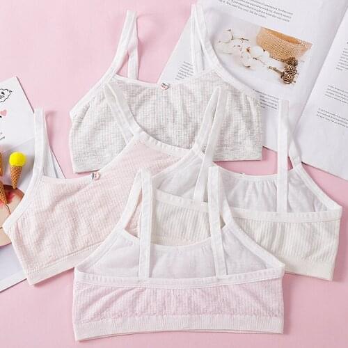 Student Underwear Female Summer Thread Development Period Girl Vest Female Pure Cotton Close-fitting Bra
