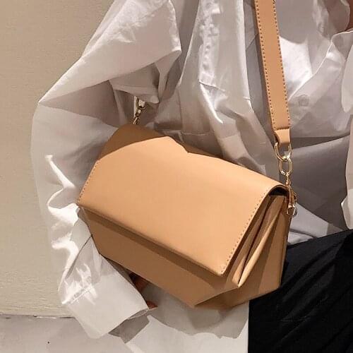 Solid color Flap Underarm bag 2021 winter High-quality PU Leather Womens Designer Handbag Luxury brand Shoulder Messenger Bags