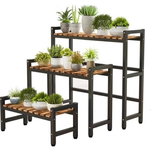 Para Wood Stand Balkon Soporte Plantas Interior Etagere Pour Plante Flower Rack Dekoration Stojak Na Kwiaty Plant Shelf