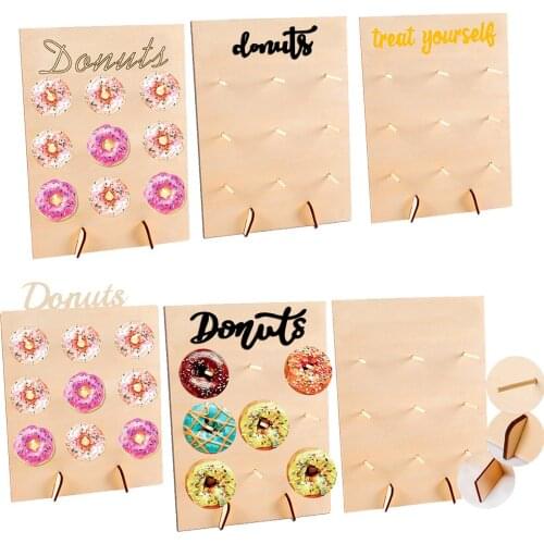 Valentines Day Decoration Wooden Donut Holder for Home Party Decoration Baby Shower Festival Party Display Cake Holder