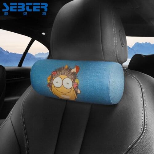 Car neck protection pillow memory foam seat pillow and lumbar cushion headrest soft small animal pattern