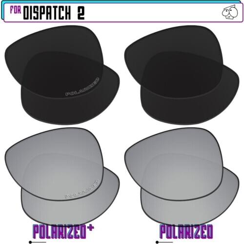 EZReplace Polarized Replacement Lenses for - Oakley Dispatch 2 Sunglasses - Black Silver P Plus-Black Silver P