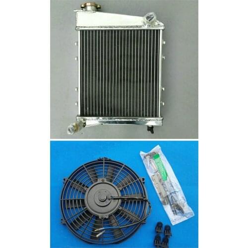 ALLOY ALUMINUM RADIATOR + FAN FOR AUSTIN ROVER MINI COOPER & MORRIS RACING RADIATOR 1967-1991 68 69 70 71 72 73 74 75 76 77 78